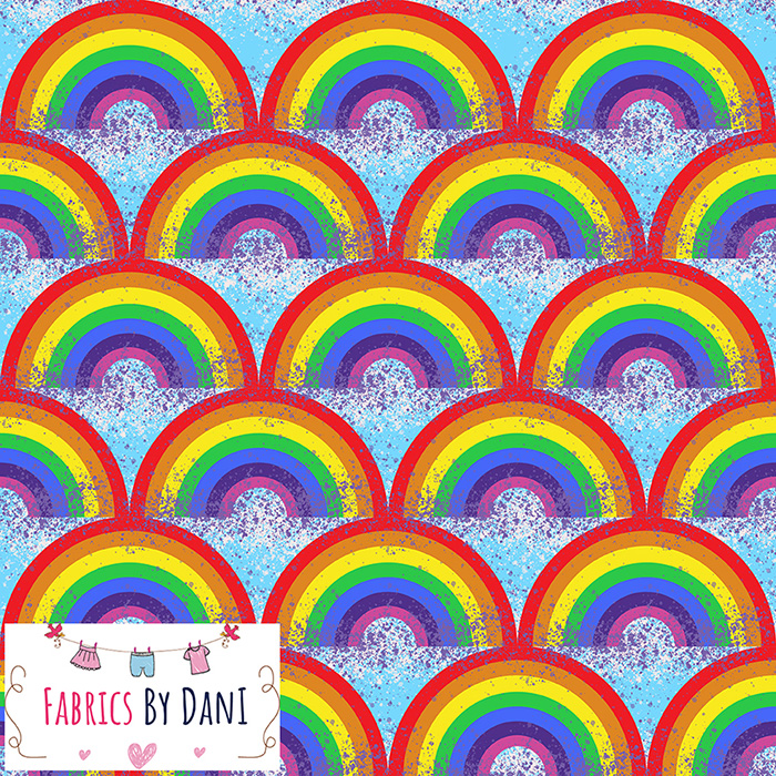 Rainbows Splatter Fabric